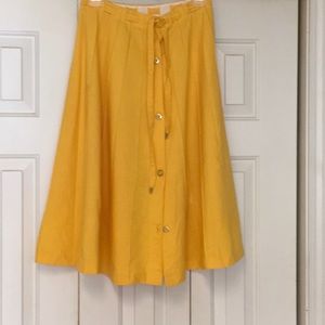 Peter Popovitch vintage yellow panel skirt size small skirt